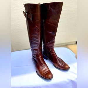 Born Distressed Leather Knee-High Brown Boots Size 10.
